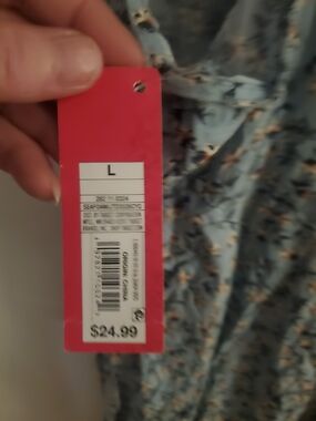 Xhilaration Blue Floral Button Top